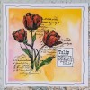 Trio of Tulips A6 Red Rubber Stamp
