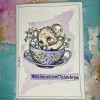 Adorable Dormouse A6 Red Rubber Stamp