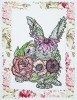 Bunny Rabbit A5 Red Rubber Stamp by Janine Gerard-Shaw