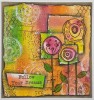 Circle Flowers A6 Red Rubber Stamp by Asia Marquet