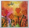 Faerie Flora A6 Red Rubber Stamp by Janine Gerard-Shaw