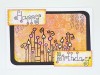 Fandangle Happy Birthday A6 Red Rubber Stamp by Kay Halliwell-Sutton