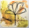 Flower Heads A5 Red Rubber Stamp by Asia Marquet