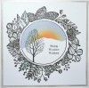 Foliage Wreath A5 Red Rubber Stamp by Janine Gerard Shaw