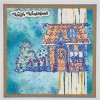 Gingerbread House A6 Red Rubber Stamp by Janine Gerard-Shaw