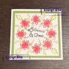 Stitched Flowers A6 Red Rubber Stamp by Kay Halliwell-Sutton