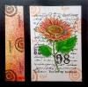 Sunflower Bloom A6 Red Rubber Stamp by Kay Halliwell-Sutton