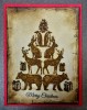 Wildlife Christmas A6 Red Rubber Stamp