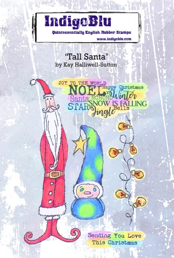 Tall Santa A6 Red Rubber Stamp by Kay Halliwell-Sutton