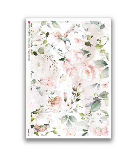 Premium Rice Paper - Flowers-0388 - 1 Design of A4