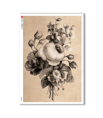 Premium Rice Paper - Flowers-0184 - 1 Design of A4