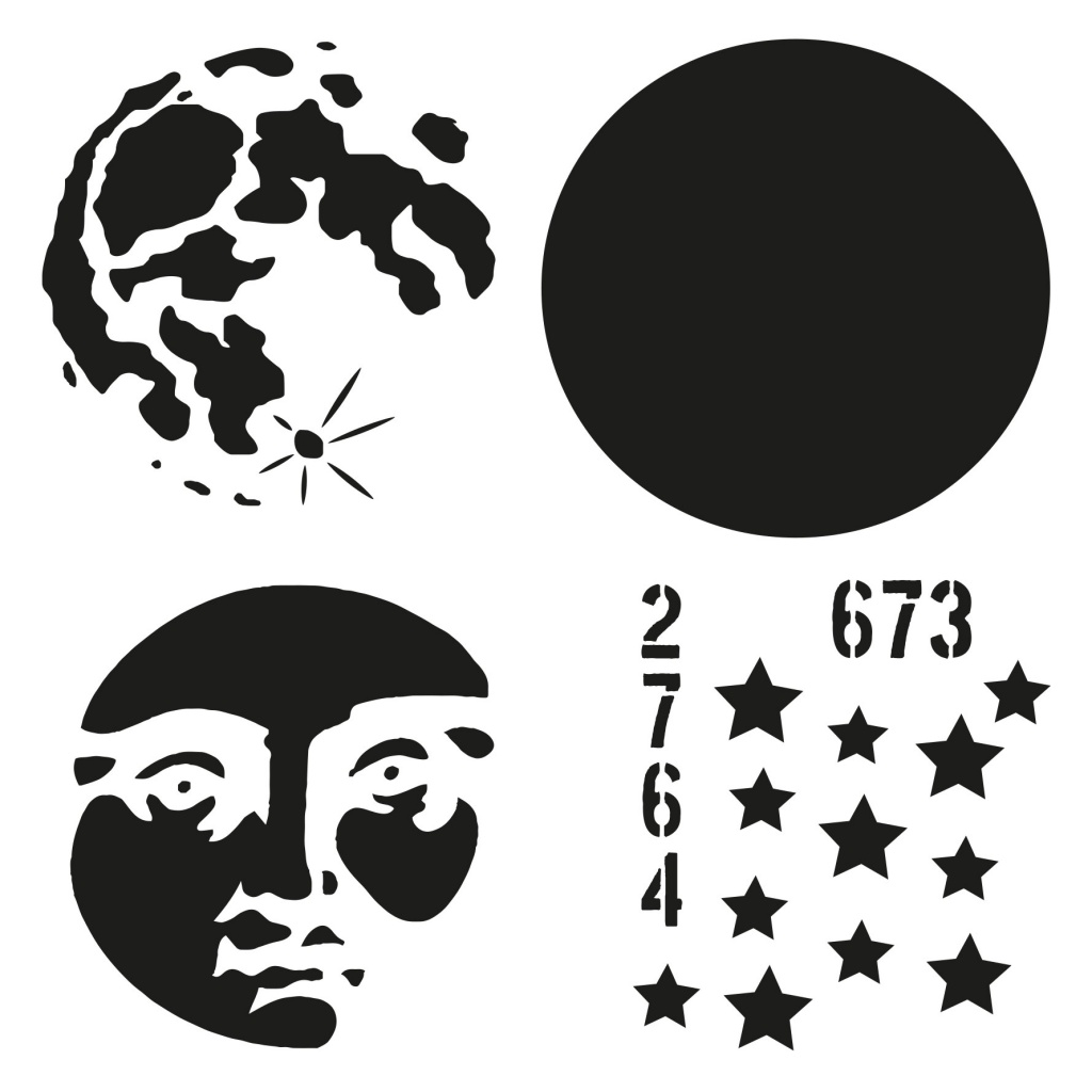 Stencil - Man in the Moon (6x6 inch) - IndigoBlu